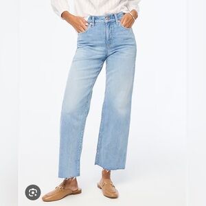 J crew CROP wide leg raw hem jeans